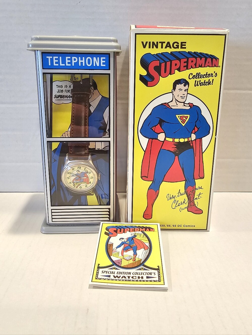 1993 Fossil Vintage Superman Limited Edition Collectors Watch & Original Box